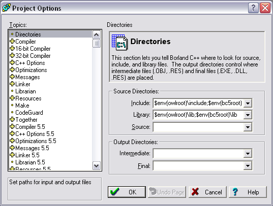 Project Options