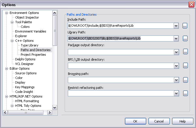 Project Options
